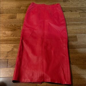 Leather Cotton Wood Creek red leather long Pencil Maxi skirt size 4